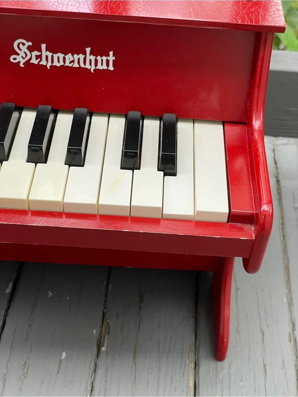 Schoenhut Baby Piano music instrument toy, red